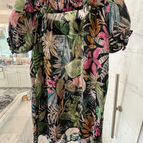 Johnny Was Tropical Puff Sleeve Dress - Picture 9 of 16